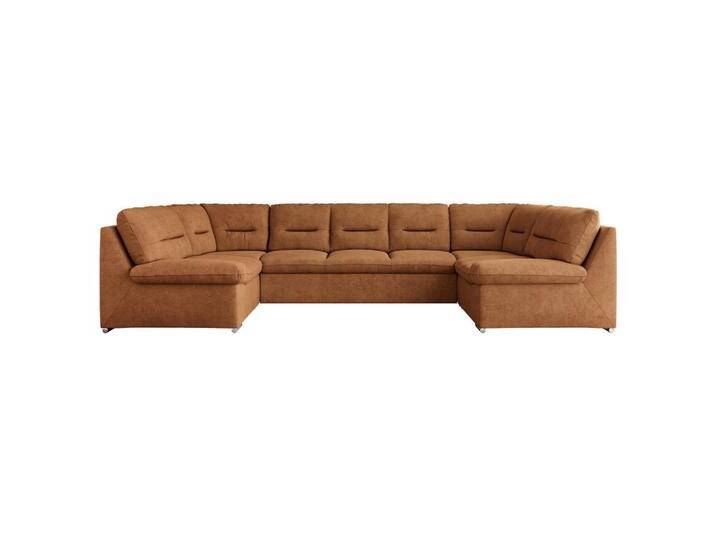 MKS WOHNLANDSCHAFT, Orange, 6-Sitzer, U-Form, 340x93x206 cm, Wohnzimmer, Sofas & Couches, Wohnlandschaften, Wohnlandschaften in U-Form von XXXLutz Marktplatz
