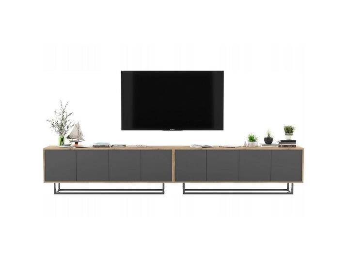 Meble Lindner TV-SCHRANK, Graphit, 8 Fächer, Rechteckig, 300x53x35 cm, Wohnzimmer, Wohnwände, Lowboards, Lowboards stehend von XXXLutz Marktplatz