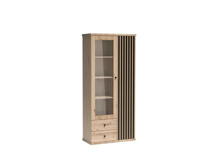 Meblini VITRINESCHRANK, Eiche Artisan, 87x191x40 cm, Wohnzimmer, Wohnwände, Vitrinenschränke von XXXLutz Marktplatz