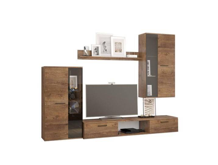 Meblini WOHNWAND, Dunkelbraun, 240x180x40 cm, Wohnzimmer, Wohnwände, Anbauwände von XXXLutz Marktplatz