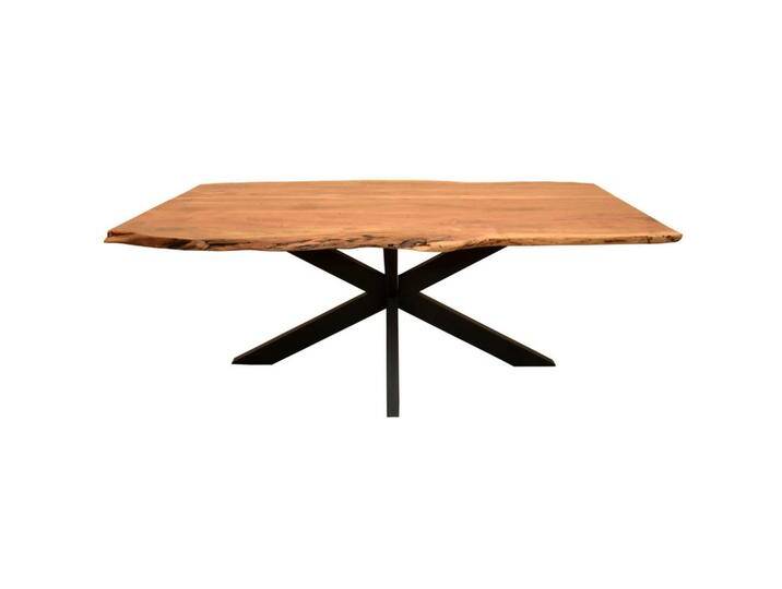 Mr. Deko BAUMKANTENTISCH, Braun, Holz, Echtholz,Akazie, Holz Optik, Rechteckig,Rechteckig, Sternfuß, 100x75x200 cm, Esszimmer, Tische, Esstische von XXXLutz Marktplatz