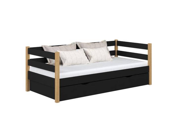 N-Wood TAGESBETT, Eiche Artisan, Schwarz, Holz, Echtholz,Eiche, Kiefer, 1 Schubladen, 80x180 cm, FSC 100%, EN 71, Handmade in Europe, Handmade Quality, Hergestellt in Europa, Real Wood, Kinder- & Jugendzimmer, Jugendmöbel, Jugendbetten von XXXLutz Marktplatz