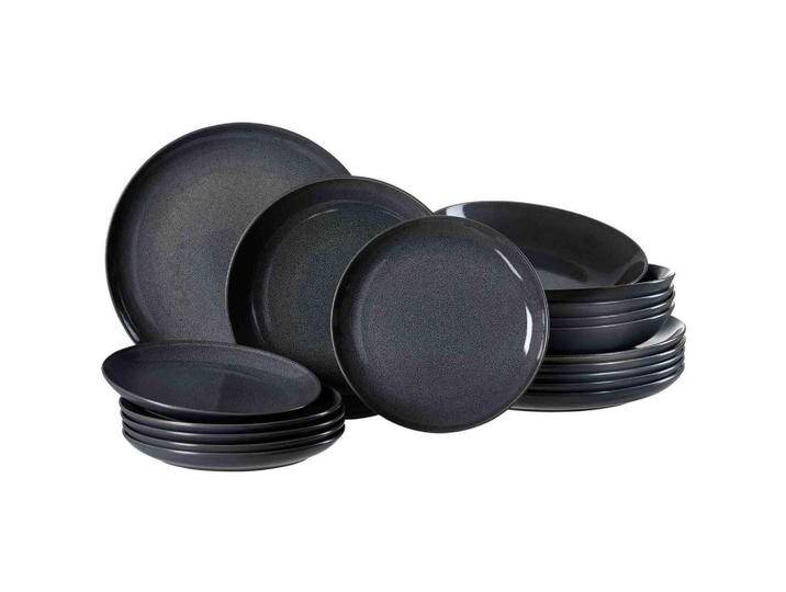 Ritzenhoff Breker TELLER-SET, Dunkelgrau, Keramik, Rund, 1x1x1 cm, Essen & Trinken, Geschirr, Geschirr-Sets von XXXLutz Marktplatz
