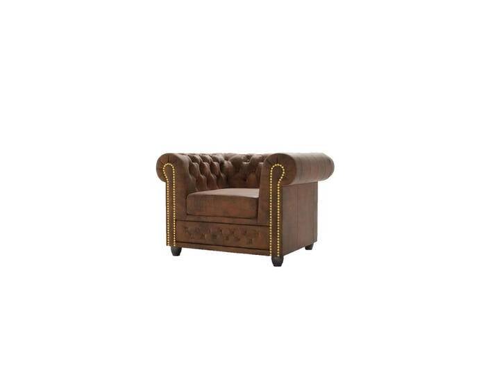 S-Style Möbel CHESTERFIELD-SESSEL, Braun, Echtholz,Birke, 1-Sitzer, Füllung: Polyetherschaumkern,Silikon,Komfortschaum, 94x72x86 cm, Hergestellt in Europa, OEKO-TEX®, Wohnzimmer, Sessel, Chesterfield-Sessel von XXXLutz Marktplatz