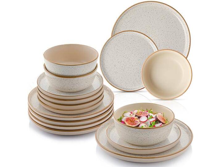 Sänger TAFELSERVICE, Creme, Stein, 18-teilig, Rund, 17x25x25 cm, kratzfest, Essen & Trinken, Geschirr, Geschirr-Sets, Tafelservice von XXXLutz Marktplatz