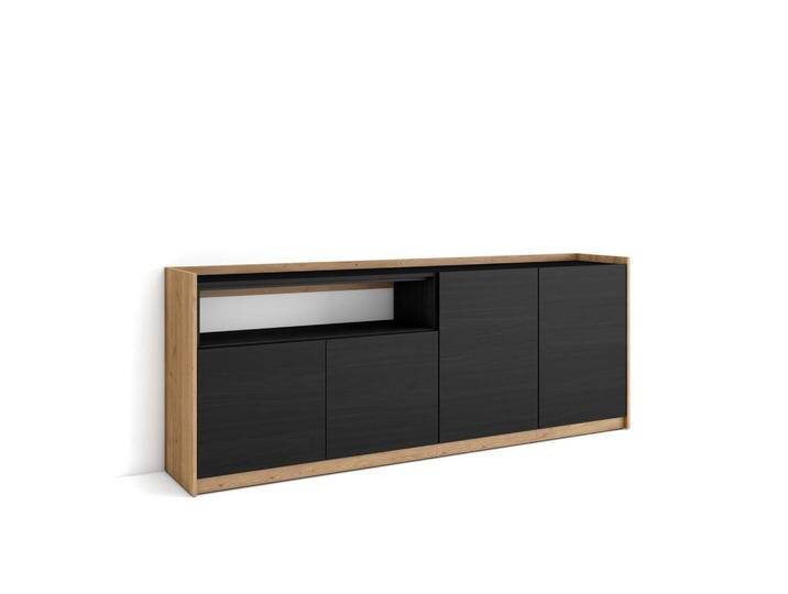 Skraut Home SIDEBOARD,, Schwarz, Rechteckig, 207x80x37 cm, Wohnzimmer, Kommoden & Sideboards, Sideboards von XXXLutz Marktplatz