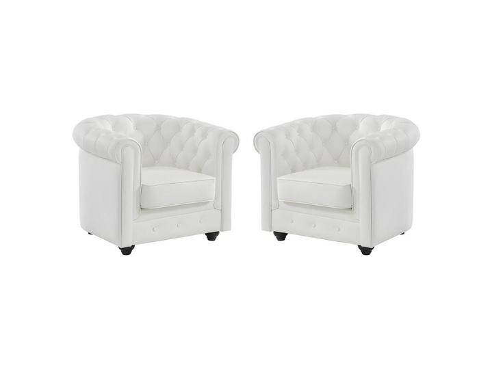 Vente-Unique LEDERSESSEL, Weiß, Leder, Uni, 2-Sitzer, 78x72x82 cm, Wohnzimmer, Sessel, Chesterfield-Sessel von XXXLutz Marktplatz