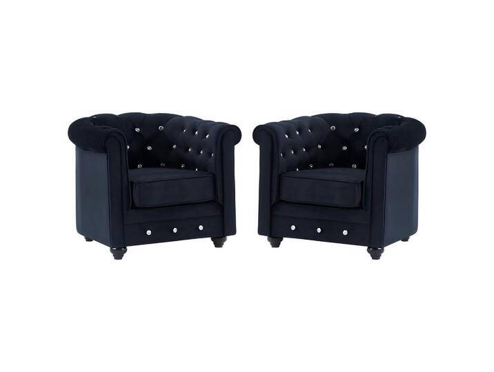 Vente-Unique SESSEL, Schwarz, Uni, 2-Sitzer, 78x72x85 cm, Wohnzimmer, Sessel, Chesterfield-Sessel von XXXLutz Marktplatz