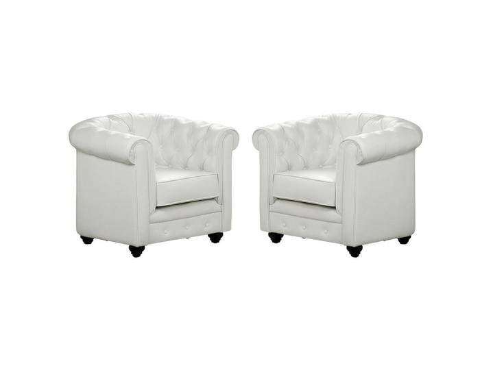 Vente-Unique SESSEL, Weiß, Leder, Uni, 2-Sitzer, 78x72x82 cm, Wohnzimmer, Sessel, Chesterfield-Sessel von XXXLutz Marktplatz
