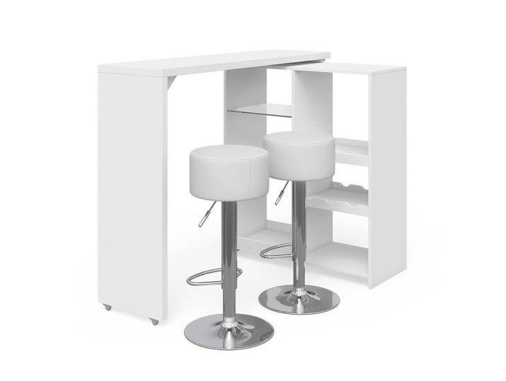 Vicco BARTISCH-SET, Weiß, 6 Fächer, Rechteckig,Rechteckig, 138x110.4x39 cm, Esszimmer, Barmöbel, Bartische von XXXLutz Marktplatz