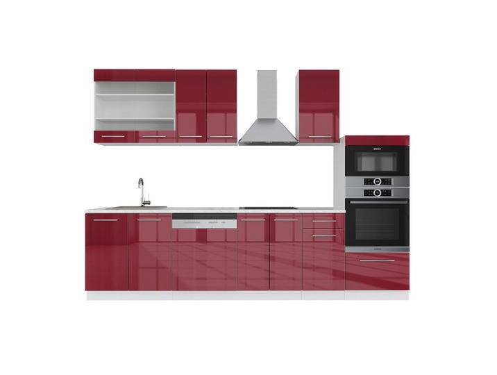 Vicco KÜCHENZEILE, Bordeaux, Weiß, Küchenblock,Rechteckig, 300x81.6x46 cm, Küchen, Küchenzeilen & Küchenblöcke, Küchenzeilen ohne Geräte von XXXLutz Marktplatz