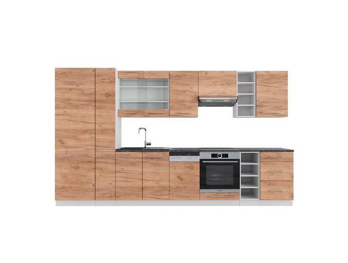 Vicco KÜCHENZEILE, Eiche Wotan, Weiß, Küchenblock,Rechteckig, 355x81.6x60 cm, Küchen, Küchenzeilen & Küchenblöcke, Küchenzeilen ohne Geräte von XXXLutz Marktplatz