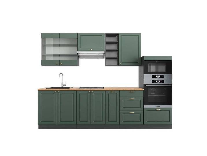 Vicco KÜCHENZEILE, Grün, Anthrazit, Küchenblock,Rechteckig, 280x81.6x60 cm, Küchen, Küchenzeilen & Küchenblöcke, Küchenzeilen ohne Geräte von XXXLutz Marktplatz