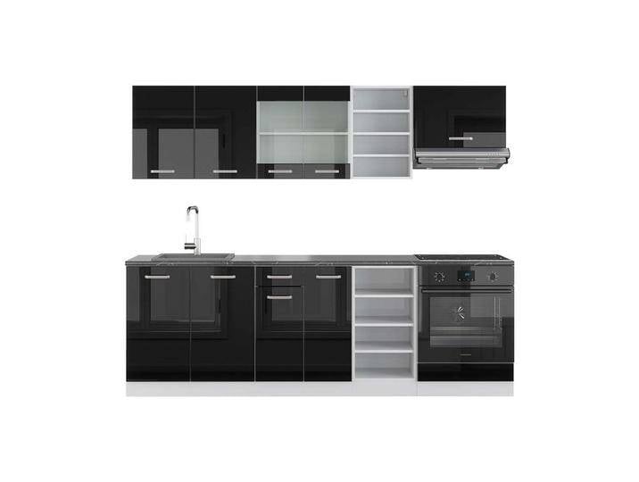 Vicco KÜCHENZEILE, Schwarz Hochglanz, Weiß, Küchenblock,Rechteckig, 240x81.6x60 cm, Küchen, Küchenzeilen & Küchenblöcke, Küchenzeilen ohne Geräte von XXXLutz Marktplatz