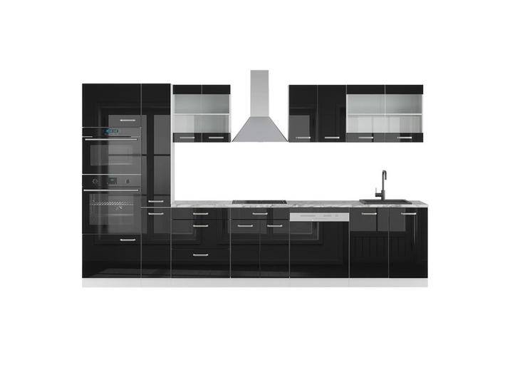 Vicco KÜCHENZEILE, Schwarz Hochglanz, Weiß, Küchenblock,Rechteckig, 350x81.6x60 cm, Küchen, Küchenzeilen & Küchenblöcke, Küchenzeilen ohne Geräte von XXXLutz Marktplatz