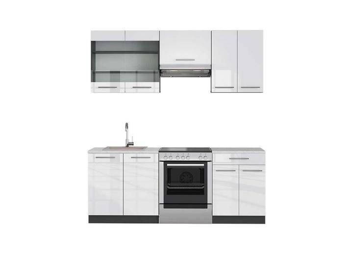 Vicco KÜCHENZEILE, Weiß Hochglanz, Anthrazit, Küchenblock,Rechteckig, 200x81.6x60 cm, Küchen, Küchenzeilen & Küchenblöcke, Küchenzeilen ohne Geräte von XXXLutz Marktplatz