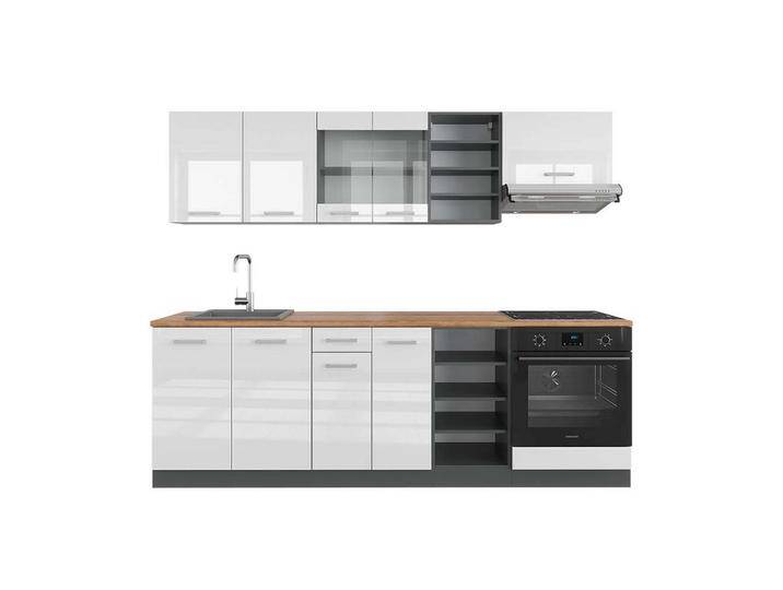 Vicco KÜCHENZEILE, Weiß Hochglanz, Anthrazit, Küchenblock,Rechteckig, 240x81.6x60 cm, Küchen, Küchenzeilen & Küchenblöcke, Küchenzeilen ohne Geräte von XXXLutz Marktplatz