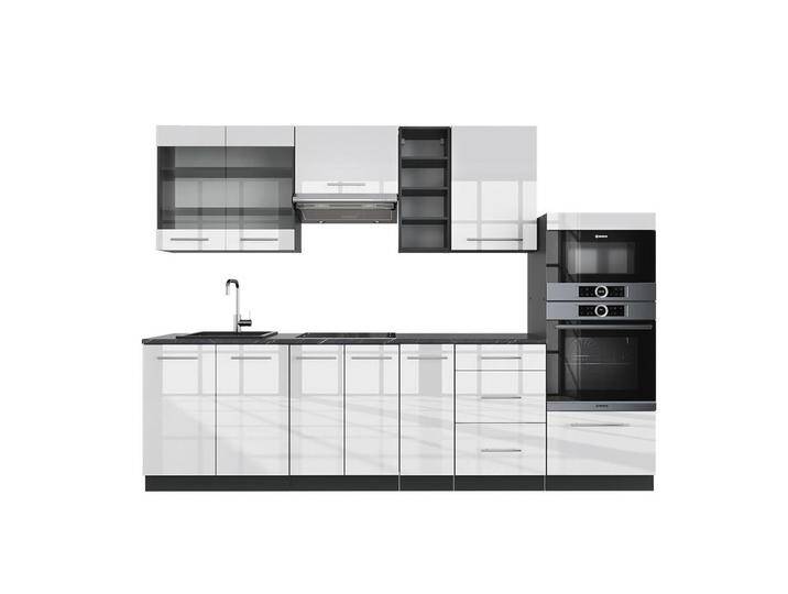 Vicco KÜCHENZEILE, Weiß Hochglanz, Anthrazit, Küchenblock,Rechteckig, 280x81.6x60 cm, Küchen, Küchenzeilen & Küchenblöcke, Küchenzeilen ohne Geräte von XXXLutz Marktplatz