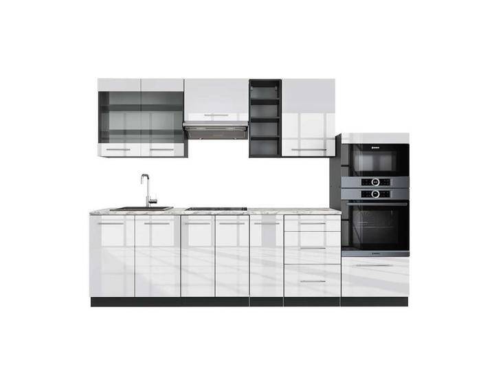 Vicco KÜCHENZEILE, Weiß Hochglanz, Anthrazit, Küchenblock,Rechteckig, 280x81.6x60 cm, Küchen, Küchenzeilen & Küchenblöcke, Küchenzeilen ohne Geräte von XXXLutz Marktplatz