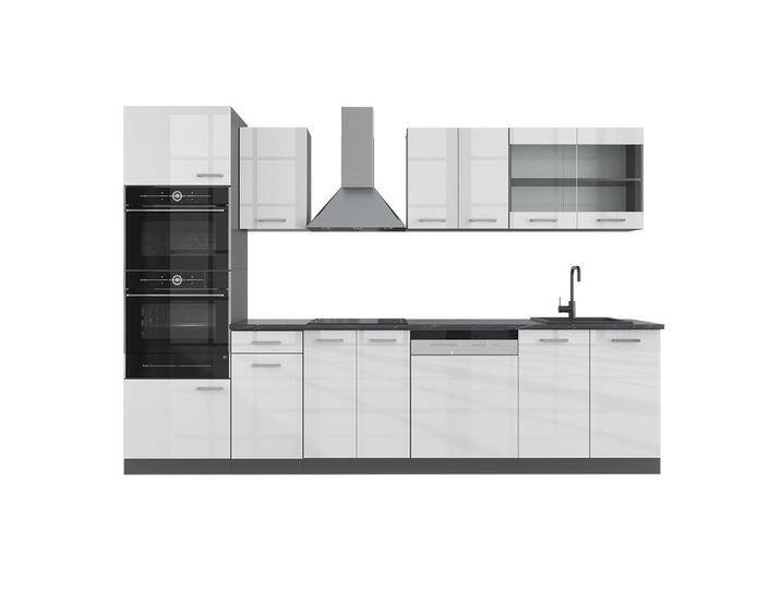 Vicco KÜCHENZEILE, Weiß Hochglanz, Anthrazit, Küchenblock,Rechteckig, 300x81.6x46 cm, Küchen, Küchenzeilen & Küchenblöcke, Küchenzeilen ohne Geräte von XXXLutz Marktplatz