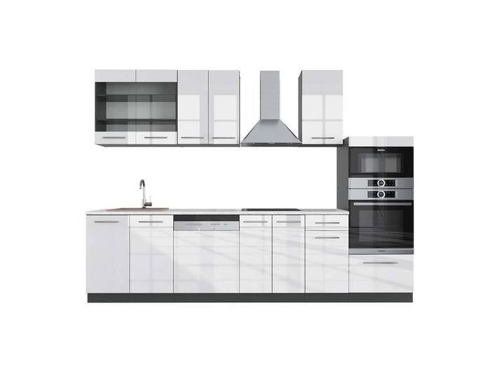 Vicco KÜCHENZEILE, Weiß Hochglanz, Anthrazit, Küchenblock,Rechteckig, 300x81.6x60 cm, Küchen, Küchenzeilen & Küchenblöcke, Küchenzeilen ohne Geräte von XXXLutz Marktplatz
