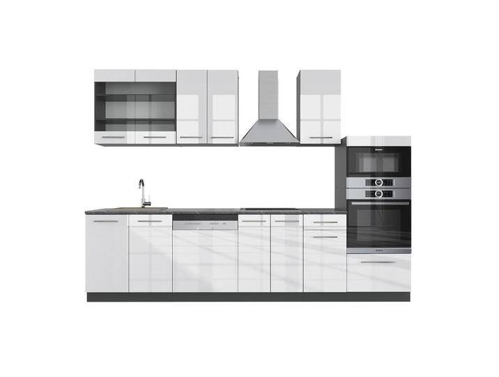 Vicco KÜCHENZEILE, Weiß Hochglanz, Anthrazit, Küchenblock,Rechteckig, 300x81.6x60 cm, Küchen, Küchenzeilen & Küchenblöcke, Küchenzeilen ohne Geräte von XXXLutz Marktplatz