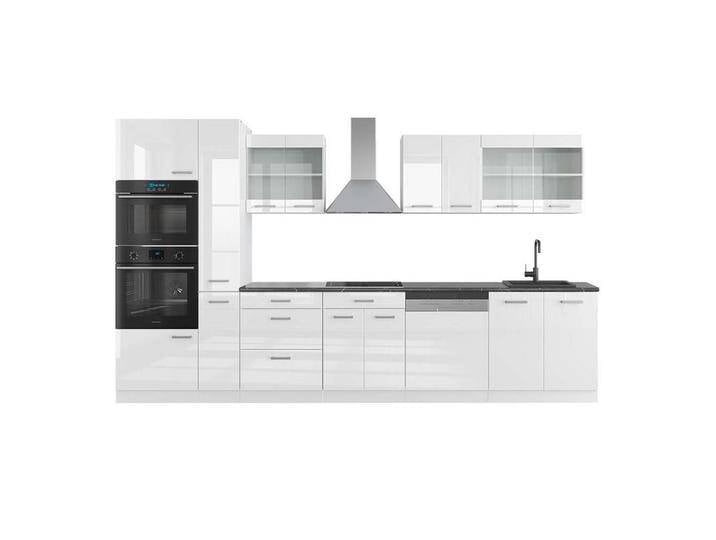 Vicco KÜCHENZEILE, Weiß Hochglanz, Weiß, Küchenblock,Rechteckig, 350x81.6x60 cm, Küchen, Küchenzeilen & Küchenblöcke, Küchenzeilen ohne Geräte von XXXLutz Marktplatz