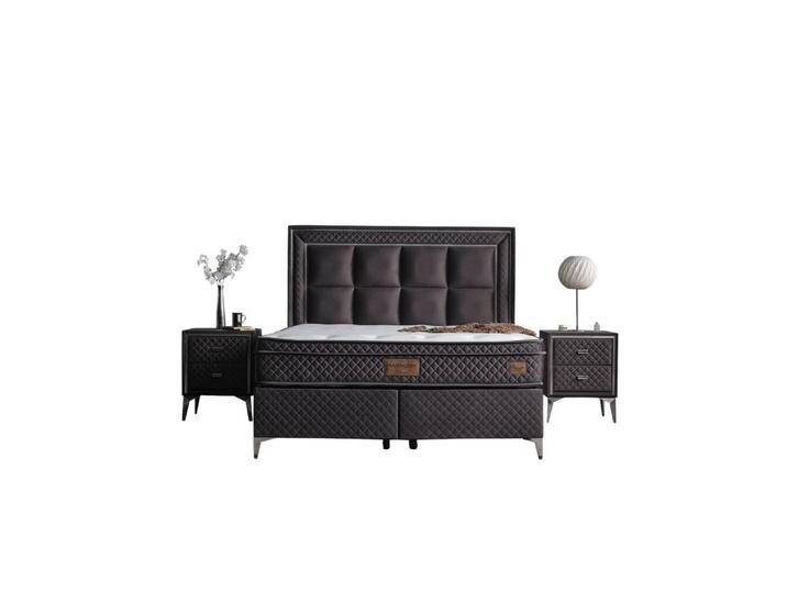 Villa Möbel POLSTERBETT-SET, Anthrazit, Metall, Uni, 140x200 cm, Schlafzimmer, Betten, Polsterbetten von XXXLutz Marktplatz