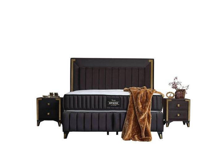 Villa Möbel POLSTERBETT-SET, Schwarz, Metall, Uni, 150x200 cm, Schlafzimmer, Betten, Polsterbetten von XXXLutz Marktplatz