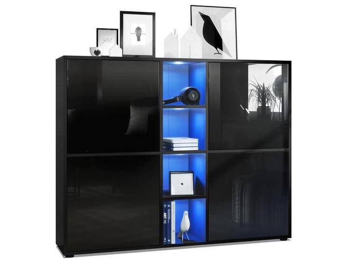 Vladon HIGHBOARD, Schwarz Hochglanz, 130.5x105.5x35.5 cm, Wohnzimmer, Kommoden & Sideboards, Highboards Vladon HIGHBOARD, Schwarz Hochglanz, 130.5x105.5x35.5 cm, Wohnzimmer, Kommoden & Sideboards, Highboards von XXXLutz Marktplatz