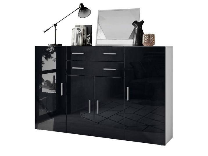 Vladon HIGHBOARD, Schwarz Hochglanz, 166.5x106.5x35 cm, Wohnzimmer, Kommoden & Sideboards, Highboards Vladon HIGHBOARD, Schwarz Hochglanz, 166.5x106.5x35 cm, Wohnzimmer, Kommoden & Sideboards, Highboards von XXXLutz Marktplatz