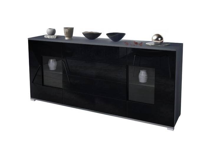 Vladon SIDEBOARD, Schwarz Hochglanz, 166.5x75.5x35 cm, Wohnzimmer, Kommoden & Sideboards, Sideboards Vladon SIDEBOARD, Schwarz Hochglanz, 166.5x75.5x35 cm, Wohnzimmer, Kommoden & Sideboards, Sideboards von XXXLutz Marktplatz