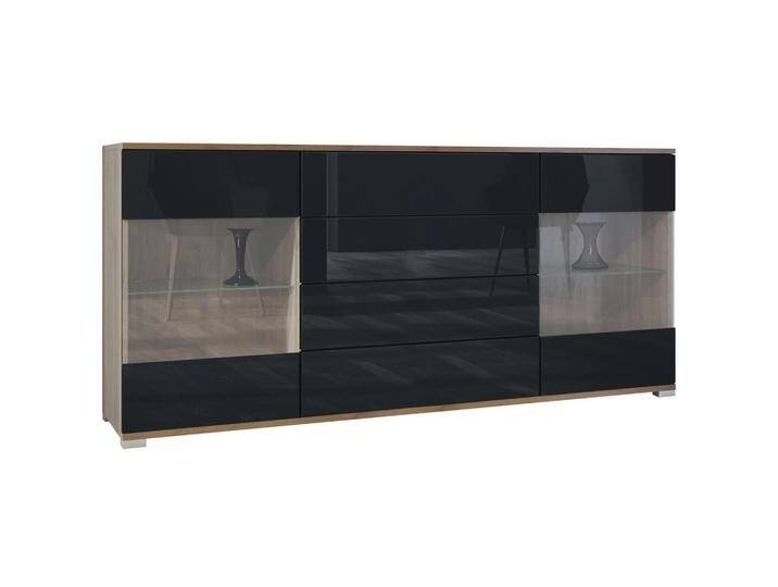 Vladon SIDEBOARD, Schwarz Hochglanz, 166.5x75.5x35 cm, Wohnzimmer, Kommoden & Sideboards, Sideboards Vladon SIDEBOARD, Schwarz Hochglanz, 166.5x75.5x35 cm, Wohnzimmer, Kommoden & Sideboards, Sideboards von XXXLutz Marktplatz