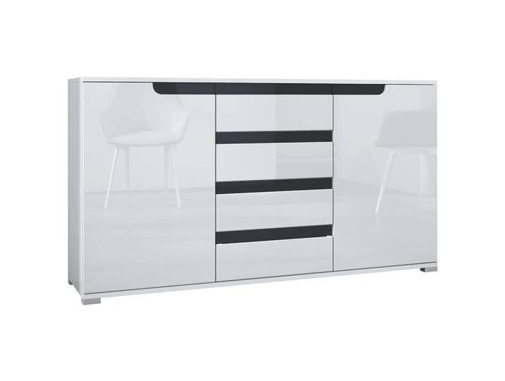 Vladon SIDEBOARD, Weiß Hochglanz, 138.5x75.5x35 cm, Wohnzimmer, Kommoden & Sideboards, Sideboards von XXXLutz Marktplatz
