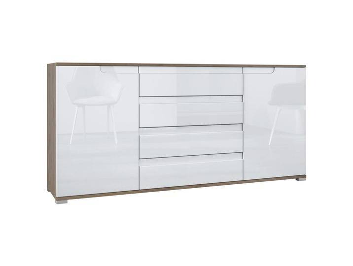 Vladon SIDEBOARD, Weiß Hochglanz, 166.5x75.5x35 cm, Wohnzimmer, Kommoden & Sideboards, Sideboards von XXXLutz Marktplatz