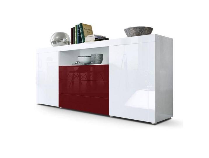 Vladon SIDEBOARD, Weiß Hochglanz, Rot, 167x72x35 cm, Wohnzimmer, Kommoden & Sideboards, Sideboards Vladon SIDEBOARD, Weiß Hochglanz, Rot, 167x72x35 cm, Wohnzimmer, Kommoden & Sideboards, Sideboards von XXXLutz Marktplatz