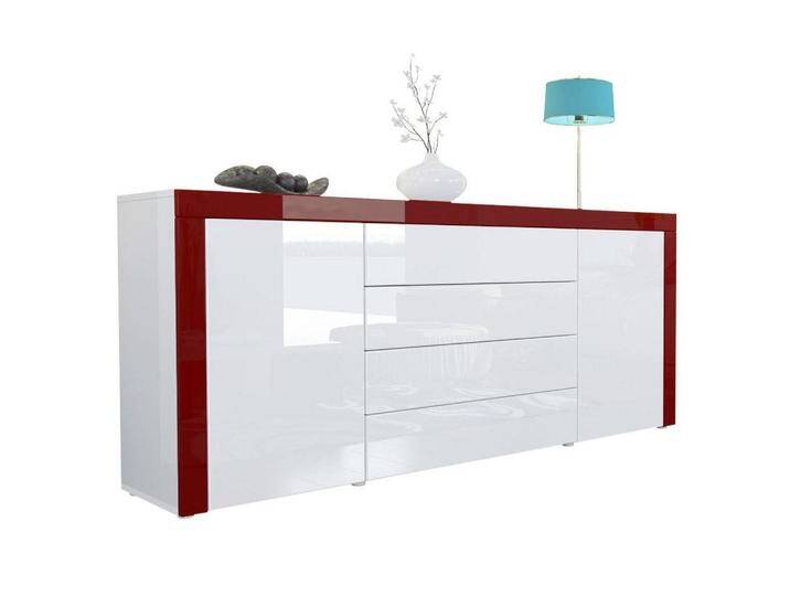 Vladon SIDEBOARD, Weiß Hochglanz, Rot, 167x72x35 cm, Wohnzimmer, Kommoden & Sideboards, Sideboards Vladon SIDEBOARD, Weiß Hochglanz, Rot, 167x72x35 cm, Wohnzimmer, Kommoden & Sideboards, Sideboards von XXXLutz Marktplatz