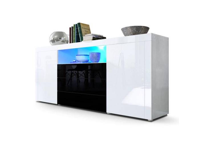 Vladon SIDEBOARD, Weiß Hochglanz, Schwarz, 167x72x35 cm, Wohnzimmer, Kommoden & Sideboards, Sideboards Vladon SIDEBOARD, Weiß Hochglanz, Schwarz, 167x72x35 cm, Wohnzimmer, Kommoden & Sideboards, Sideboards von XXXLutz Marktplatz