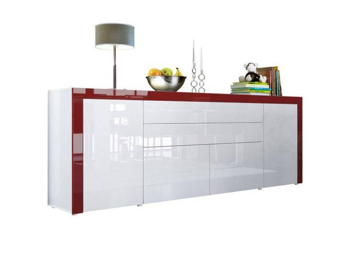 Vladon SIDEBOARD, Weiß Hochglanz, Rot, 200x72x35 cm, Wohnzimmer, Kommoden & Sideboards, Sideboards Vladon SIDEBOARD, Weiß Hochglanz, Rot, 200x72x35 cm, Wohnzimmer, Kommoden & Sideboards, Sideboards von XXXLutz Marktplatz