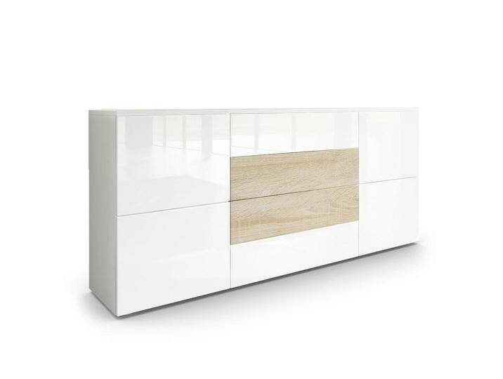 Vladon SIDEBOARD, Weiß Hochglanz, Eiche San Remo, 166x72x35 cm, Wohnzimmer, Kommoden & Sideboards, Sideboards Vladon SIDEBOARD, Weiß Hochglanz, Eiche San Remo, 166x72x35 cm, Wohnzimmer, Kommoden & Sideboards, Sideboards von XXXLutz Marktplatz
