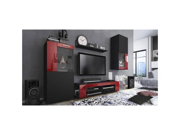 Vladon WOHNWAND, Bordeaux, 300x190x39 cm, Wohnzimmer, Wohnwände, Anbauwände von XXXLutz Marktplatz