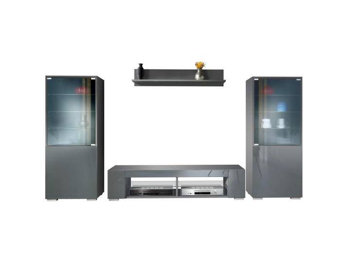 Vladon WOHNWAND, Grau, 304.5x141x39 cm, Wohnzimmer, Wohnwände, Anbauwände von XXXLutz Marktplatz