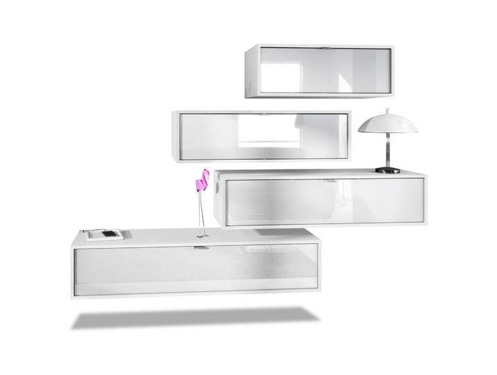Vladon WOHNWAND, Weiß Hochglanz, 210x170x37 cm, Wohnzimmer, Wohnwände, Anbauwände von XXXLutz Marktplatz