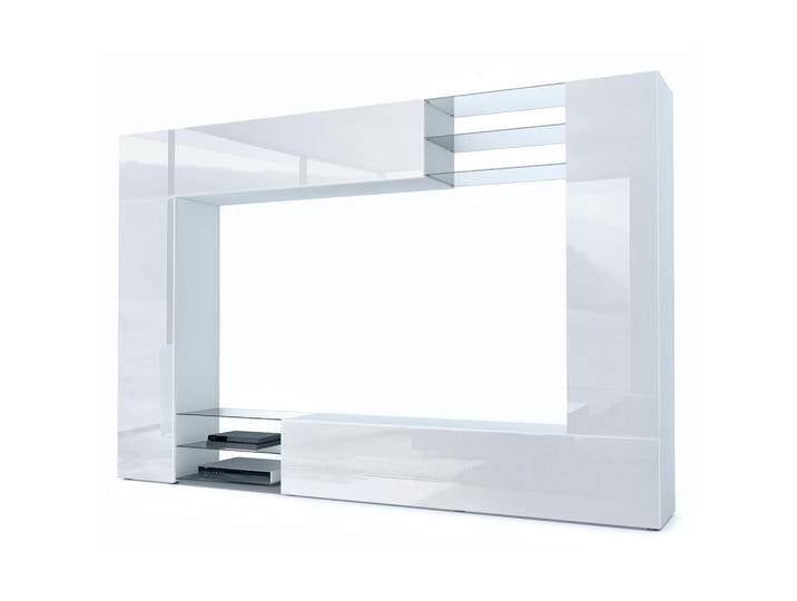 Vladon WOHNWAND, Weiß Hochglanz, 262x182.5x39 cm, Wohnzimmer, Wohnwände, Anbauwände von XXXLutz Marktplatz