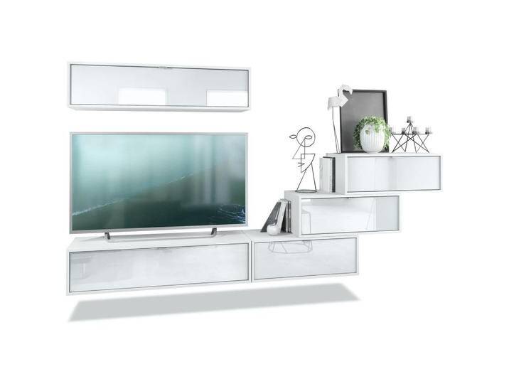 Vladon WOHNWAND, Weiß Hochglanz, 275x180x37 cm, Wohnzimmer, Wohnwände, Anbauwände von XXXLutz Marktplatz
