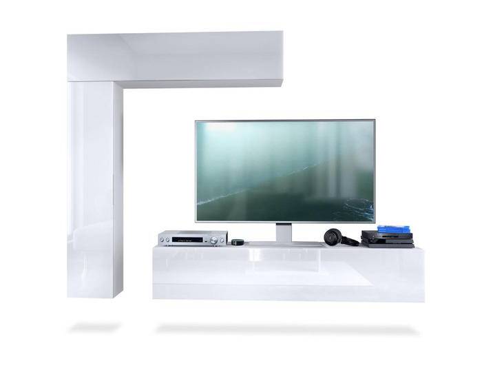 Vladon WOHNWAND, Weiß Hochglanz, 320x182x39 cm, Wohnzimmer, Wohnwände, Anbauwände von XXXLutz Marktplatz