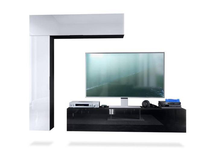 Vladon WOHNWAND, Weiß Hochglanz, 320x182x39 cm, Wohnzimmer, Wohnwände, Anbauwände von XXXLutz Marktplatz