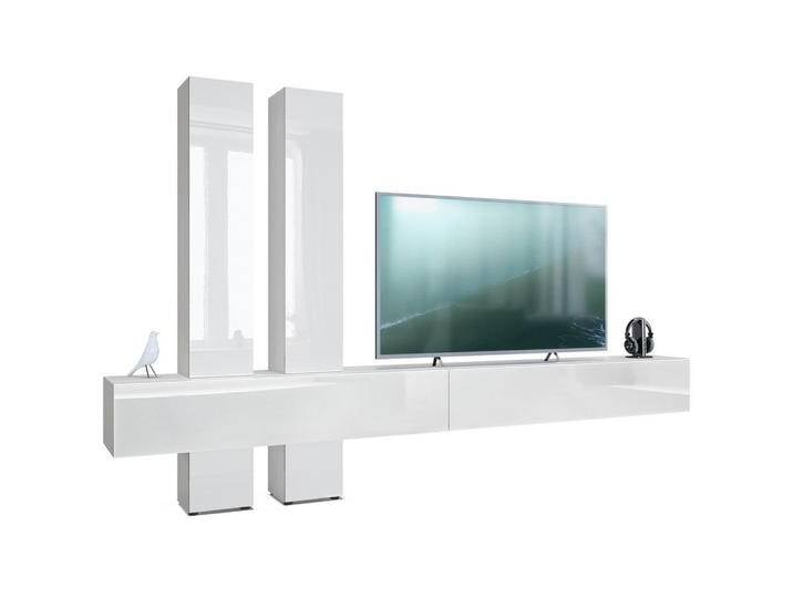 Vladon WOHNWAND, Weiß Hochglanz, 330x204x39 cm, Wohnzimmer, Wohnwände, Anbauwände von XXXLutz Marktplatz