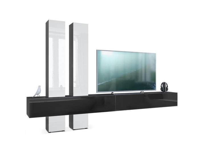 Vladon WOHNWAND, Weiß Hochglanz, 330x204x39 cm, Wohnzimmer, Wohnwände, Anbauwände von XXXLutz Marktplatz