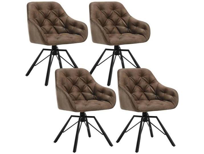 Woltu ARMLEHNSTUHL, Braun, Leder, Drehkreuz, 57.5x82.5x53 cm, Esszimmer, Stühle, Esszimmerstühle, Armlehnenstühle von XXXLutz Marktplatz